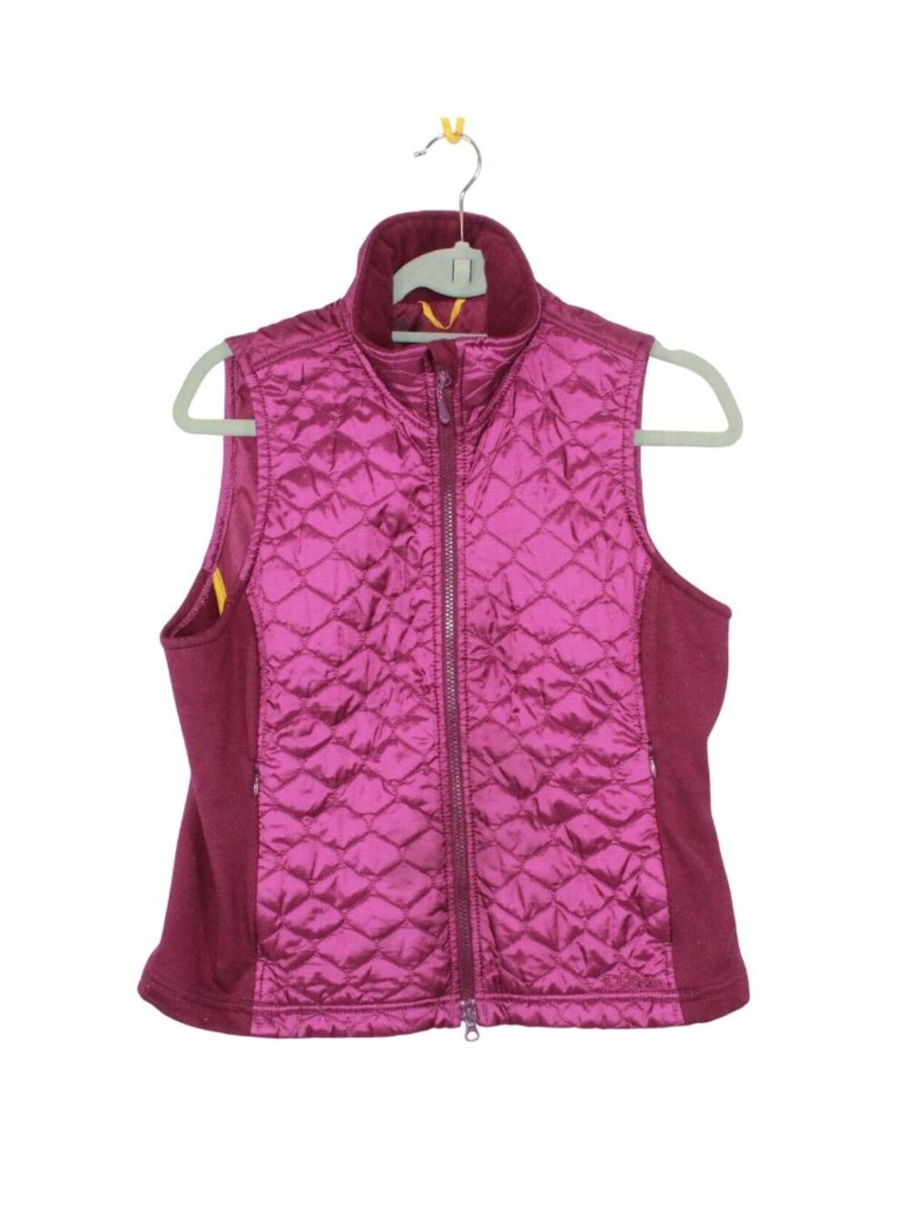 LL Bean Pink Quilted Vest Thinsulate Insulation Full Zip Outdoor Size M